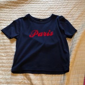 Navy Blue Paris forever 21 Crop Top
